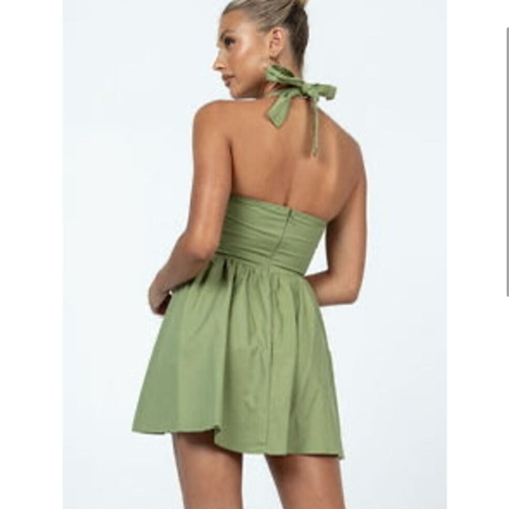 Princess Polly LYLE MINI DRESS SAGE green size small - Picture 2 of 4